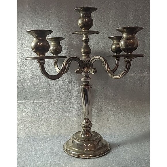 Unbranded Other - Vintage Heavy Silver Plated 5 Light Candelabra  Mid Century Elegant